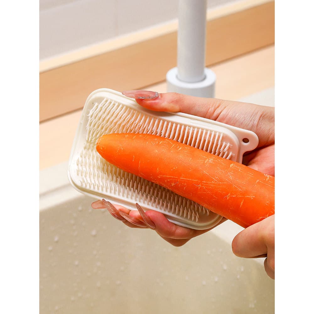 Escova multifuncional para limpeza de frutas e vegetais, pode ser dobrada, limpeza arbitrariamente, vegetais, frutas, fe