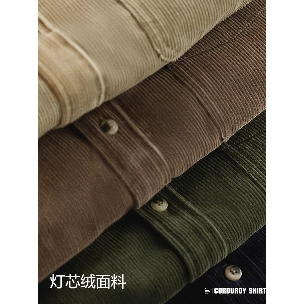 Moderno Workwear americano Casual veludo camisa de manga comprida fino-ajuste em camadas jaqueta interna listrado velo p