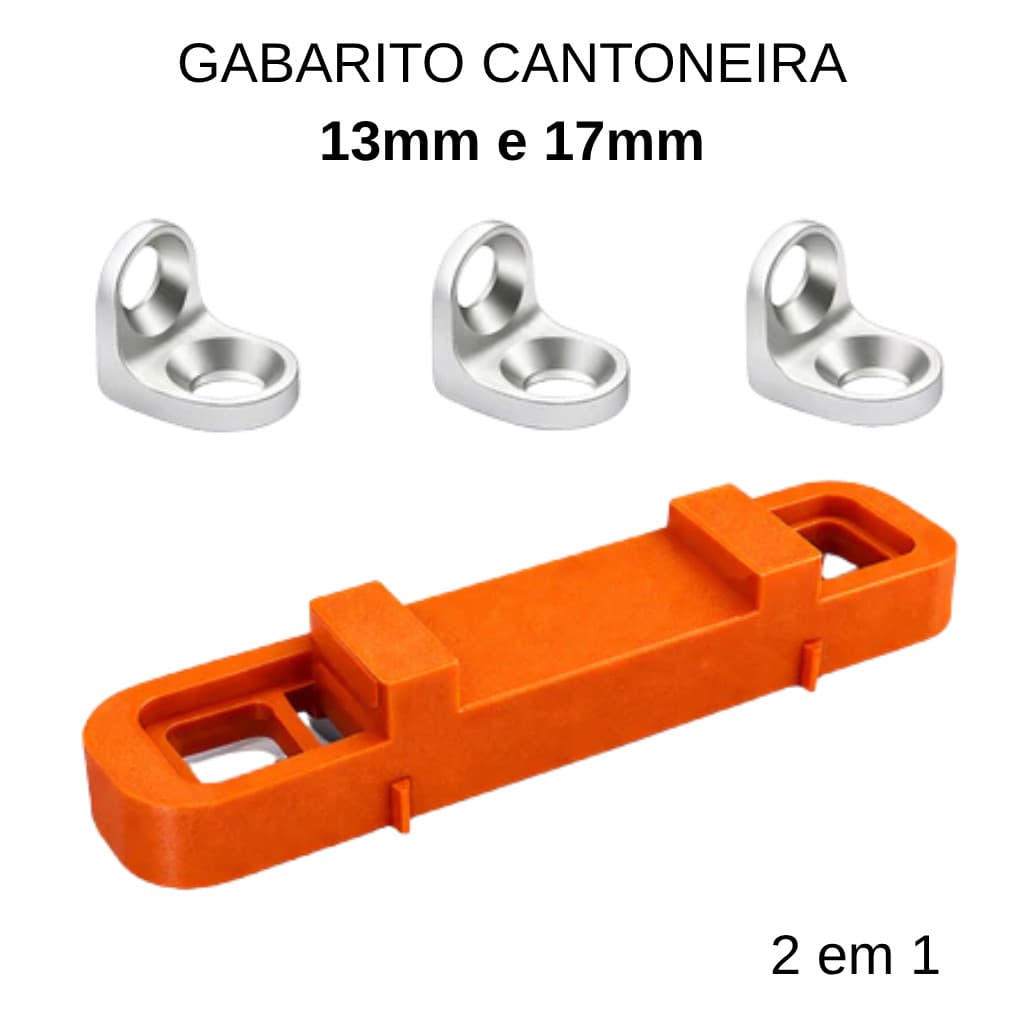 Gabarito 13mm e 17mm Furação Cantoneira MDF Suporte Cadeirinha Instalação Precisa Marcenaria