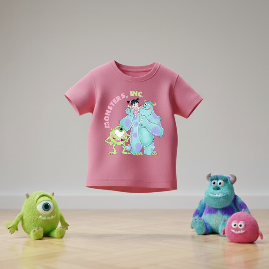 Camiseta Infantil Monstro Azul e Monstrinho Verde | Estampa Divertida | Algodão Respirável