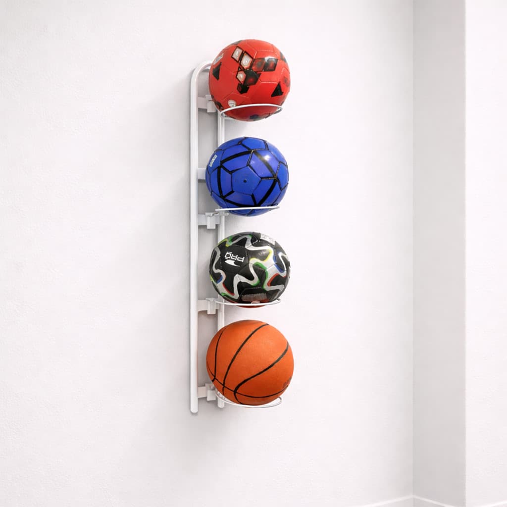 SUPORTE BOLA DE FUTEBOL BASQUETE E VÔLEI PARA 4 BOLAS DE PAREDE ORGANIZADOR REFORÇADO