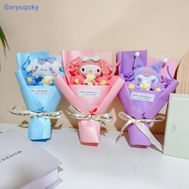 Gvrycqoky Desenho Animado Boneca De Pelúcia Buquê De Flores Formatura Dia Dos Namorados Natal Surpresa Presentes De Feri