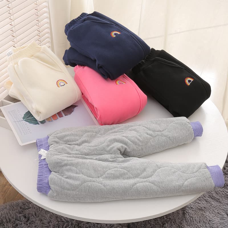 Feminino bebê calças de algodão exterior Wear inverno engrossado uma peça inverno feminino 1 crianças três camadas acolc