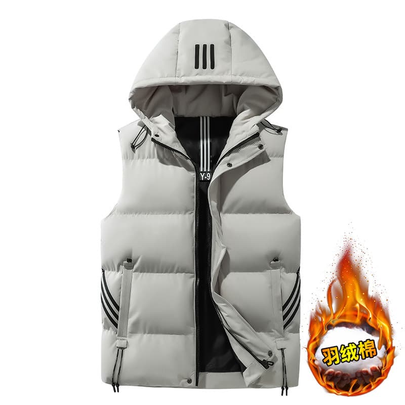 Colete acolchoado masculino outono inverno na moda Casual quente All-Match colete com capuz colete jaqueta na moda