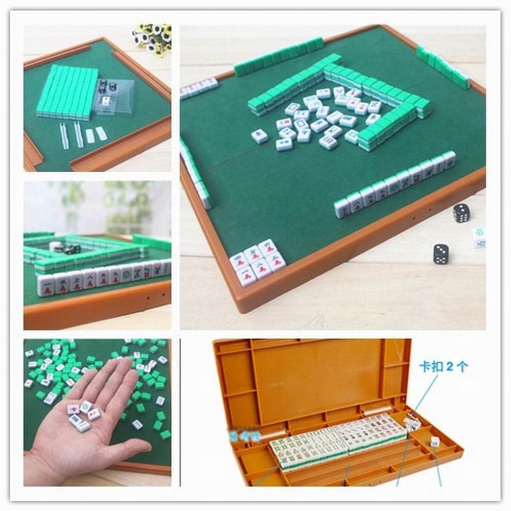 Oco Mini Mahjong cartão viagem portátil MIN pardal com mesa dobrável régua dados conjunto completo