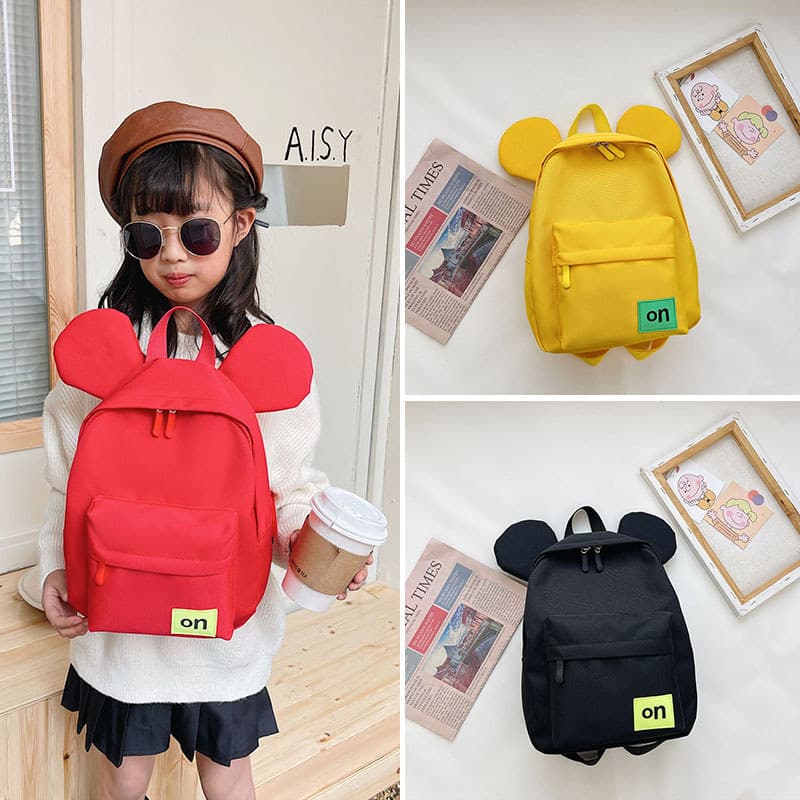 Mochila escolar de jardim de infância, menino, desenho animado, cor sólida, mochila infantil de 3 a 6 anos, mochila fofa