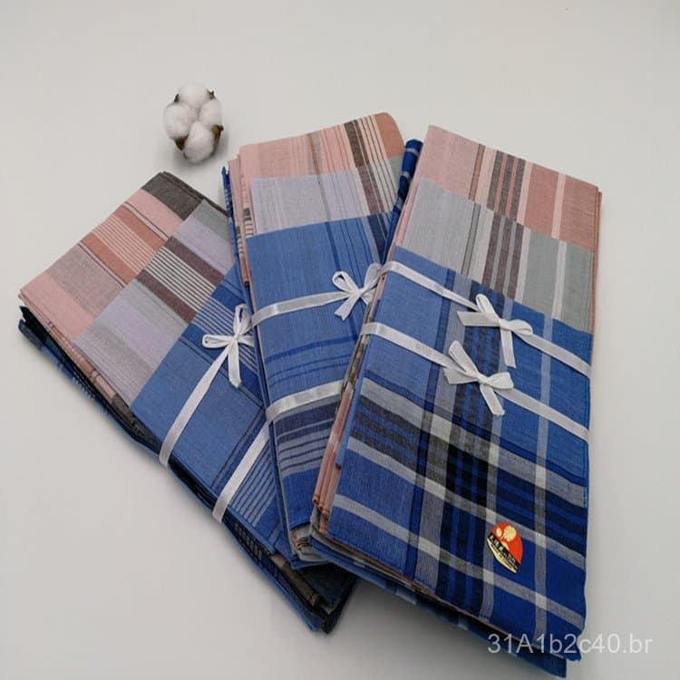 Lenços de algodão masculinos para idosos, lenços para pessoas de meia-idade e idosos, toalhas infantis para jardim de in