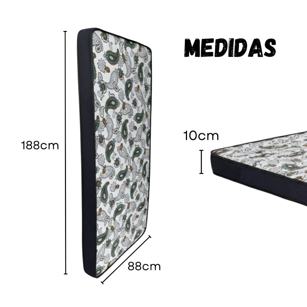 Colchão de Berço 130x70x10 Estampado Lindo Bordado Confortável para Bebê, Antialérgico, Maciez Na Medida Certa, Antimofo