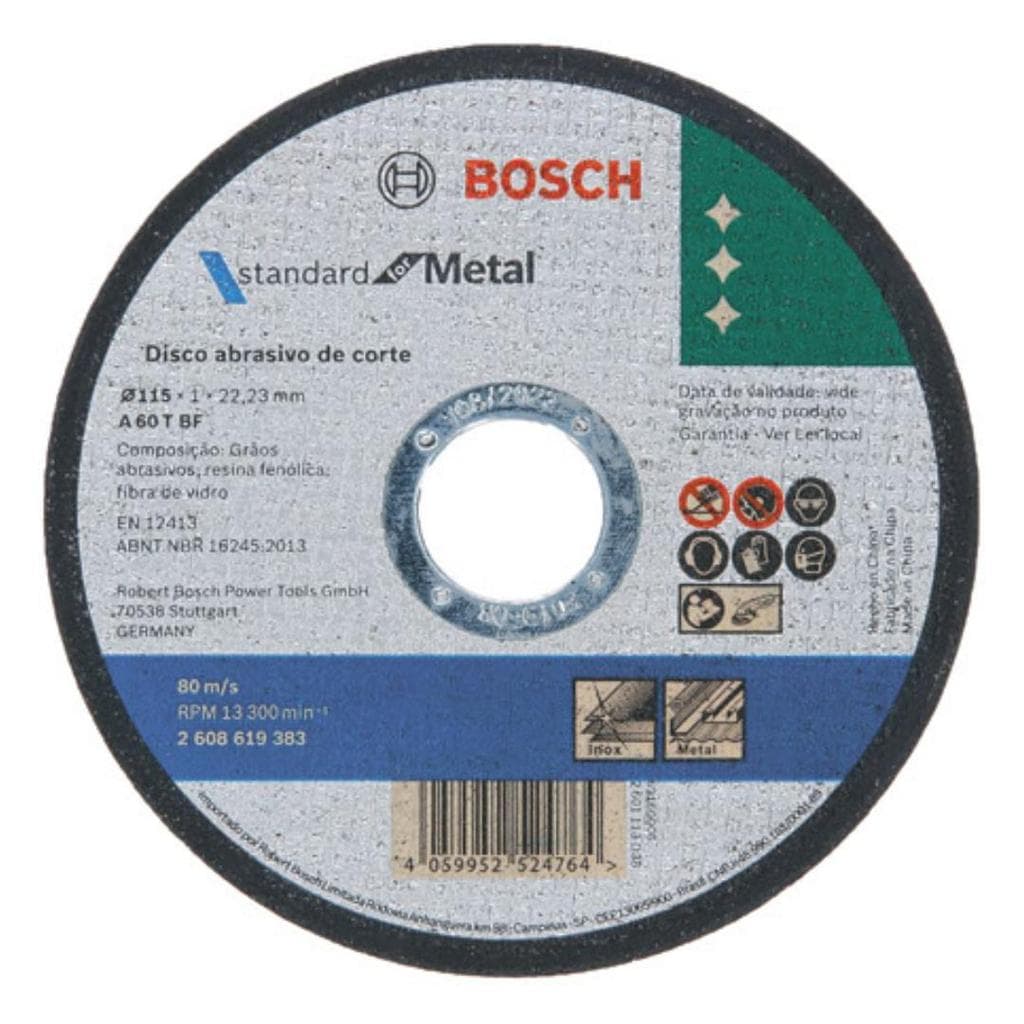 Kit 50 Discos de Corte Bosch 4.1/2 115mm Metal e Inox