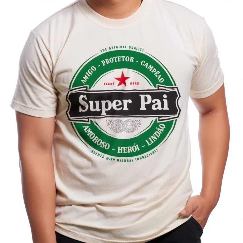 Camiseta Masculina Super Pai Camisa Estampa Criativa Presente Dia Dos Pais Confortável Casual Moderna Lançamento