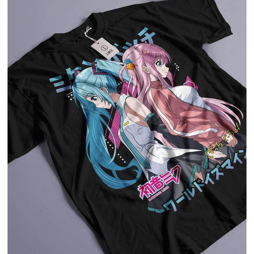 Camiseta Masculina Feminina Estampa Hatsune Miku & Luka Vocaloid T-shirt Unissex Anime Streetwear Envio Imediato