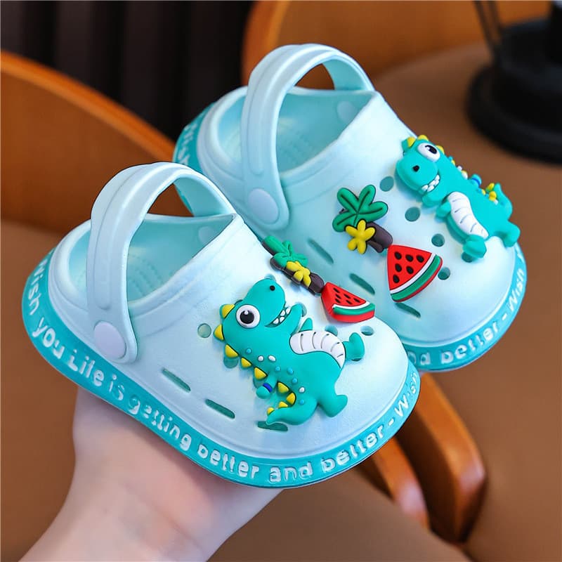 Chinelos de Dinossauro Chinelos de Verão Feminino Desenho Animado Feminino Fofo Infantil Fofo Meninos Baotou Sapatos de