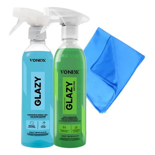 Kit Vonixx Glazy Anti Fog Limpeza Pano De Vidro Cs