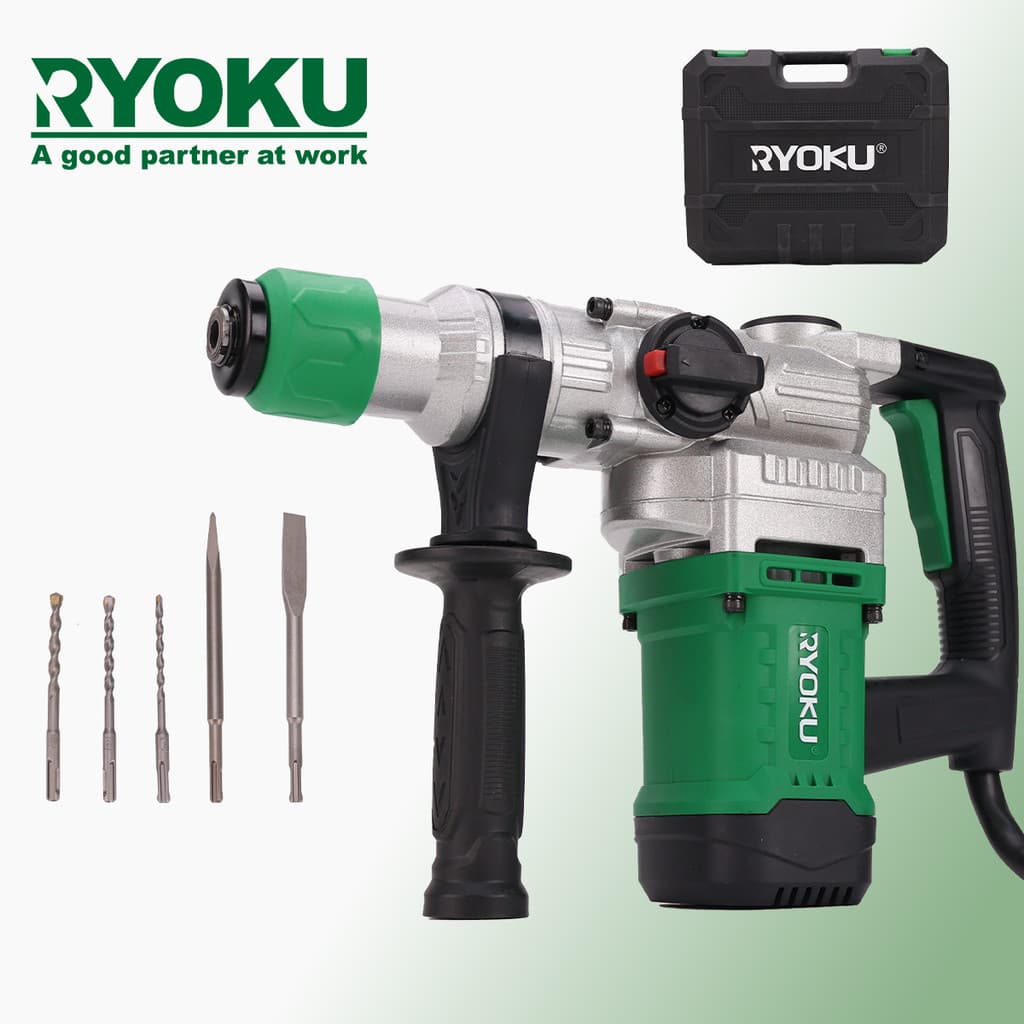Broca De Martelo Rotativo RYOKU 26MM 1500W 220V 2 Em 1 Chipping Gun Hammer Resistente