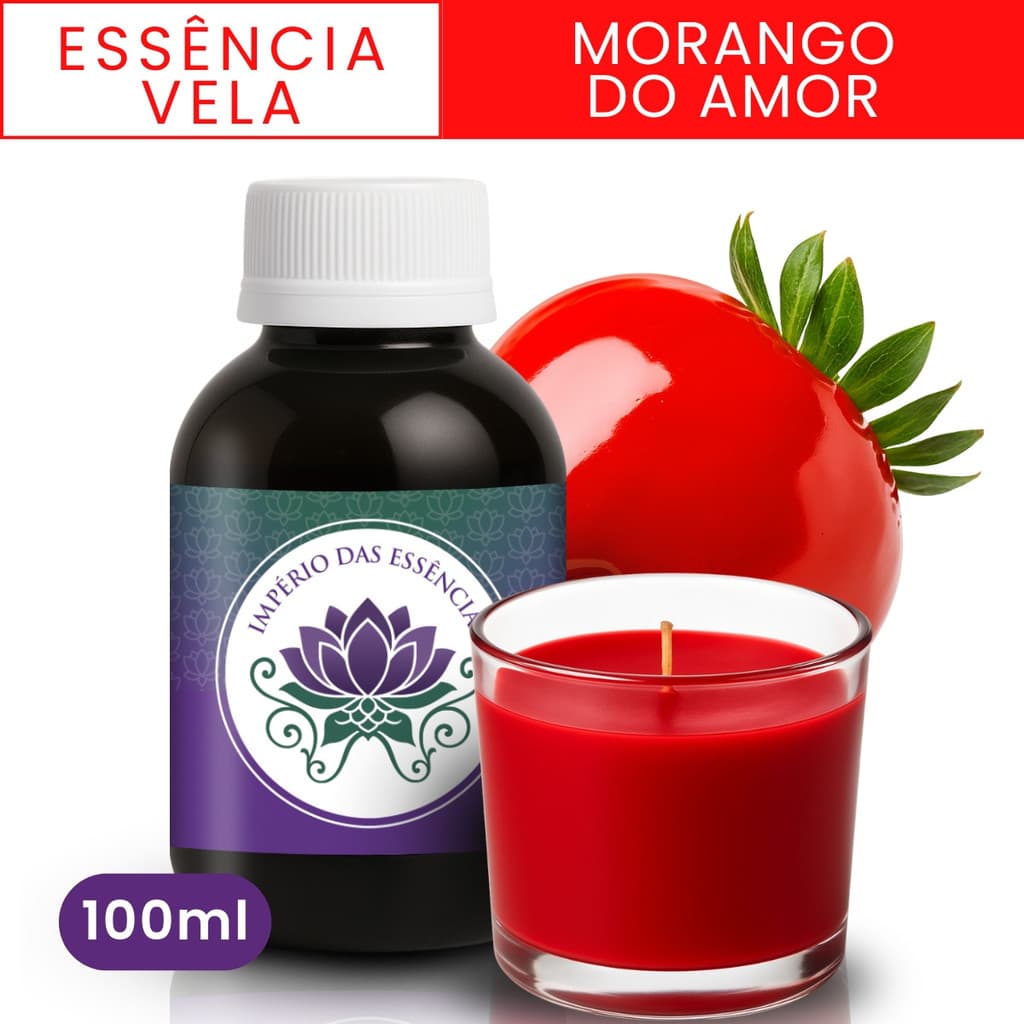 Essência Vela Morango do Amor 100ml Império das Essências Para Velas Aromáticas Artesanais