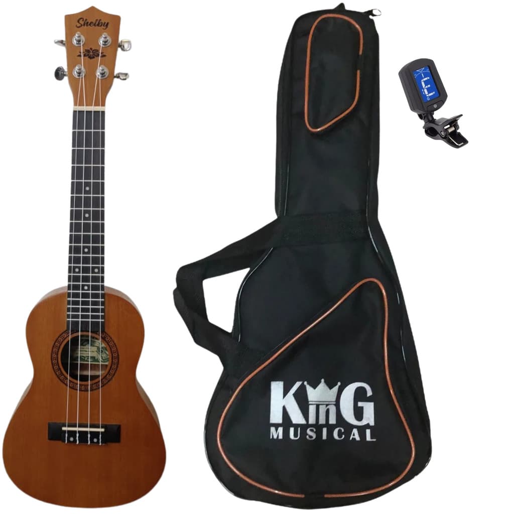 Kit Ukulele Concert Shelby SU23M STNT Com Capa e Afinador