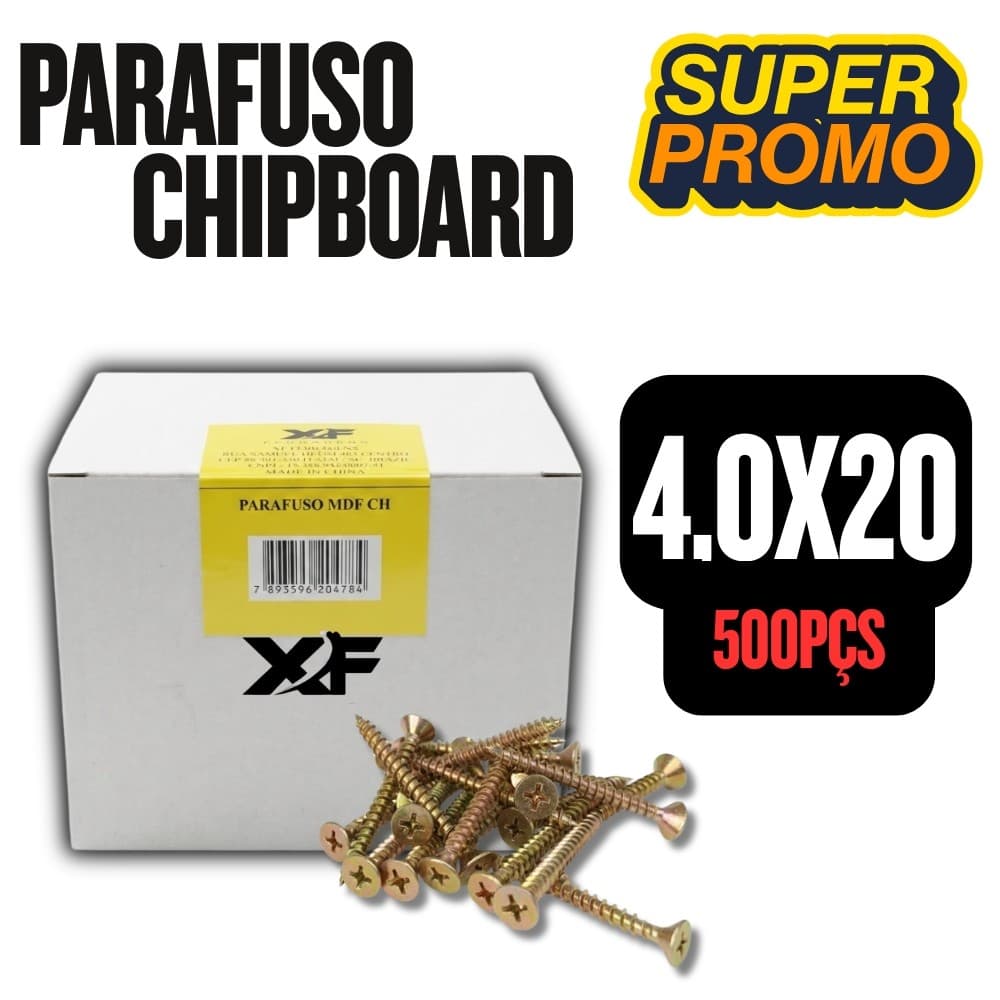 Parafuso Para Madeira Mdf Philips 4,0x20 500un Caixa Xf