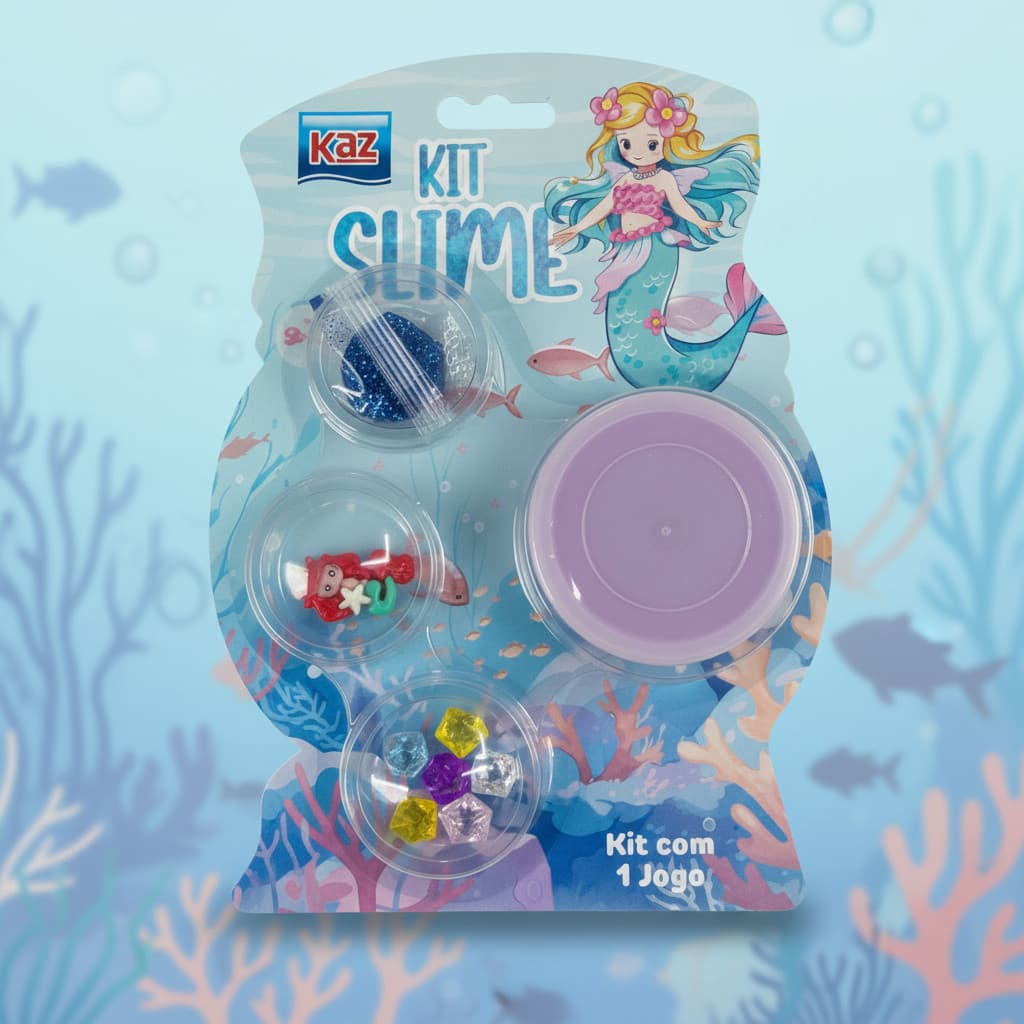 Kit Slime Sereia Mágica Infantil 90g Glitter Brinquedo