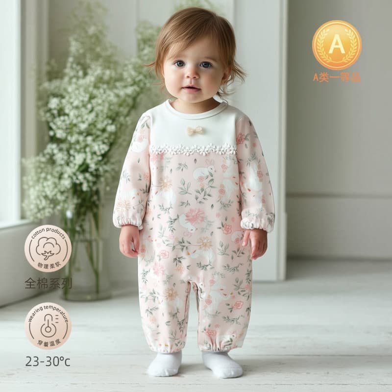 Macacão de bebê primavera outono roupas de bebê menina macacão quatro estações meninas primavera roupas de algodão macac