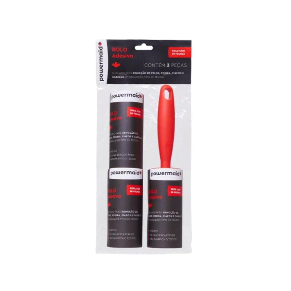 Rolo Adesivo Tira Pelos com 3 Refil Remove Pelos e Poeira Powermaid