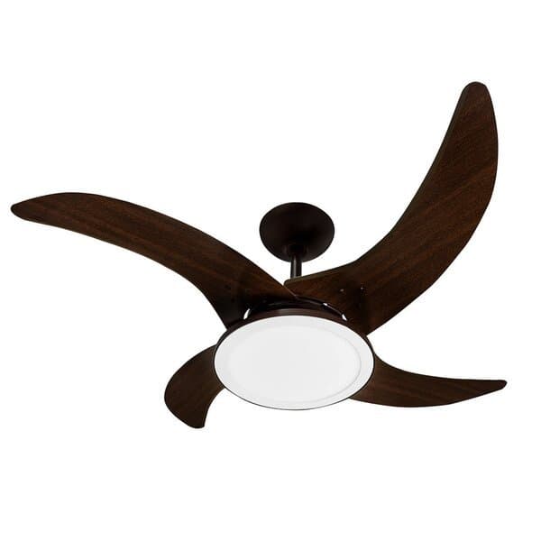 Ventilador Teto Tron Mareiro Luz Led Silencioso Marrom