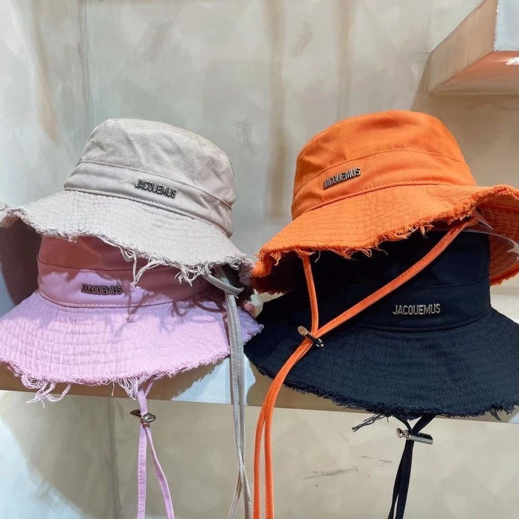 Boné de balde grande, estilo JACQUEMUS Hyuna, protetor solar longo, praia, viagem