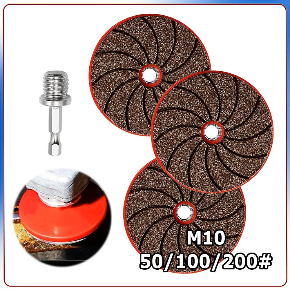 Disco de polimento integrado para esmeril angular M10 disco de polimento com interface roscada M10 50/100/200#