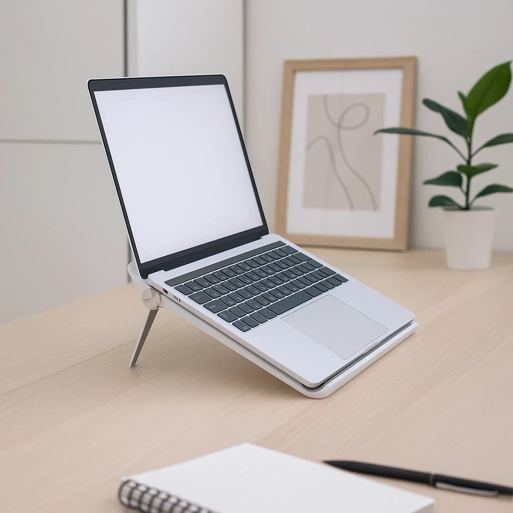 Suporte de Notebook Dobrável Estável Escritório Portátil Leve Ajustável Cor Branco