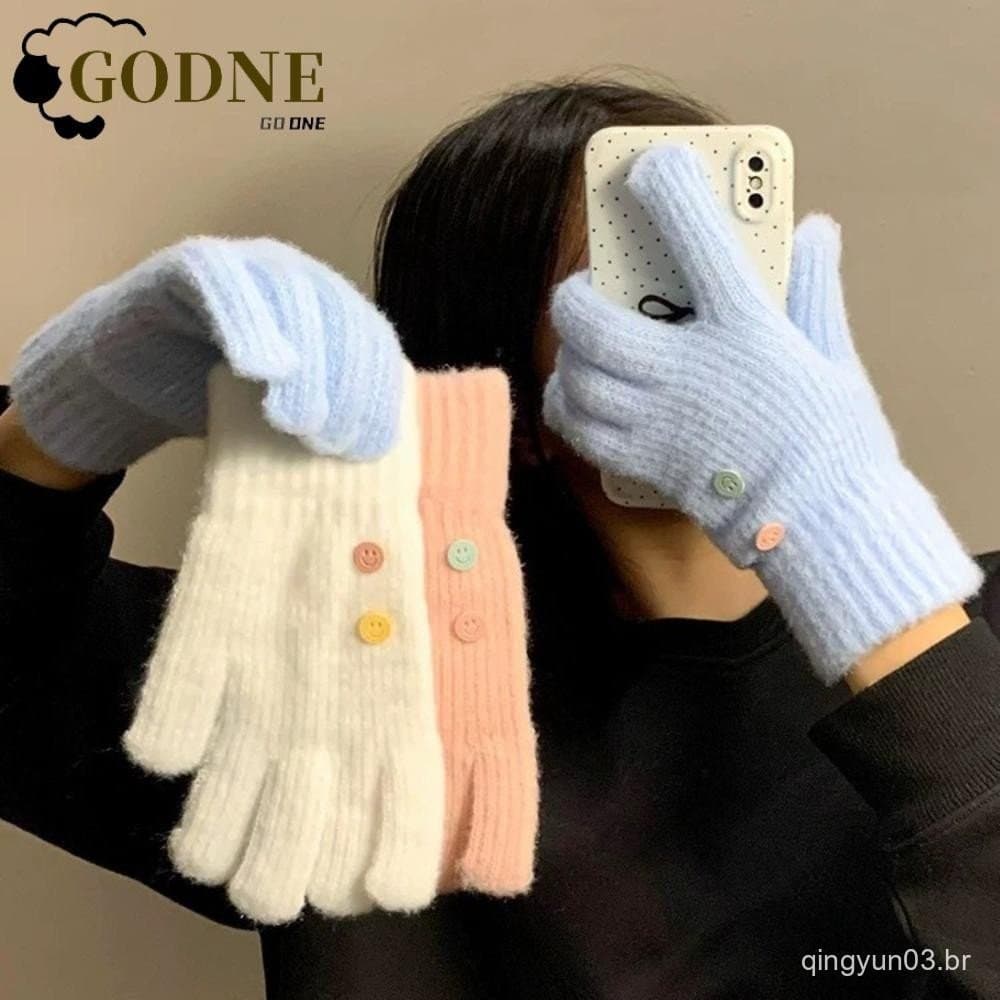 GODNESSFO Luvas De Inverno , Esqui Com Toque De Boca Grande Quentes De Cinco Dedos Engrossam À Prova De Vento E Frio