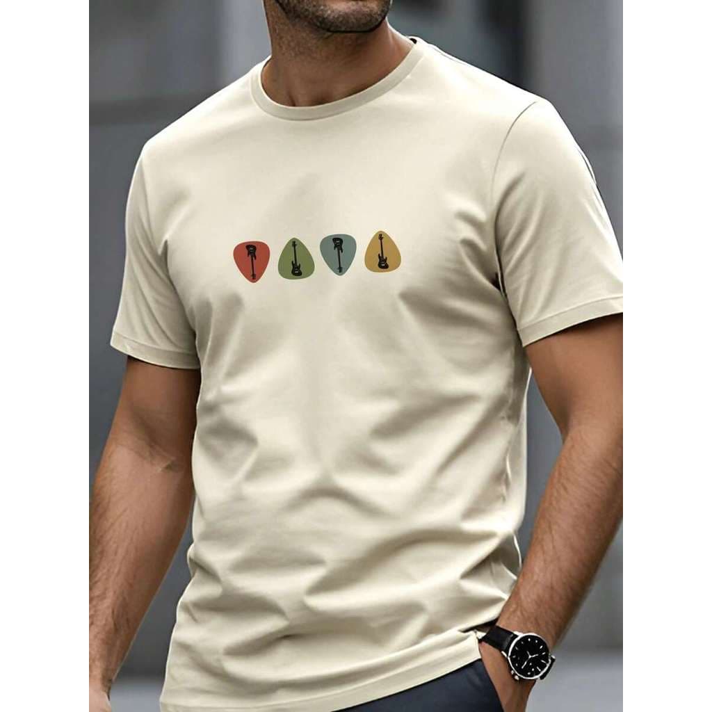 Camiseta Masculina 100% Algodao Rock & Música Guitarras Estilosa Palhetas