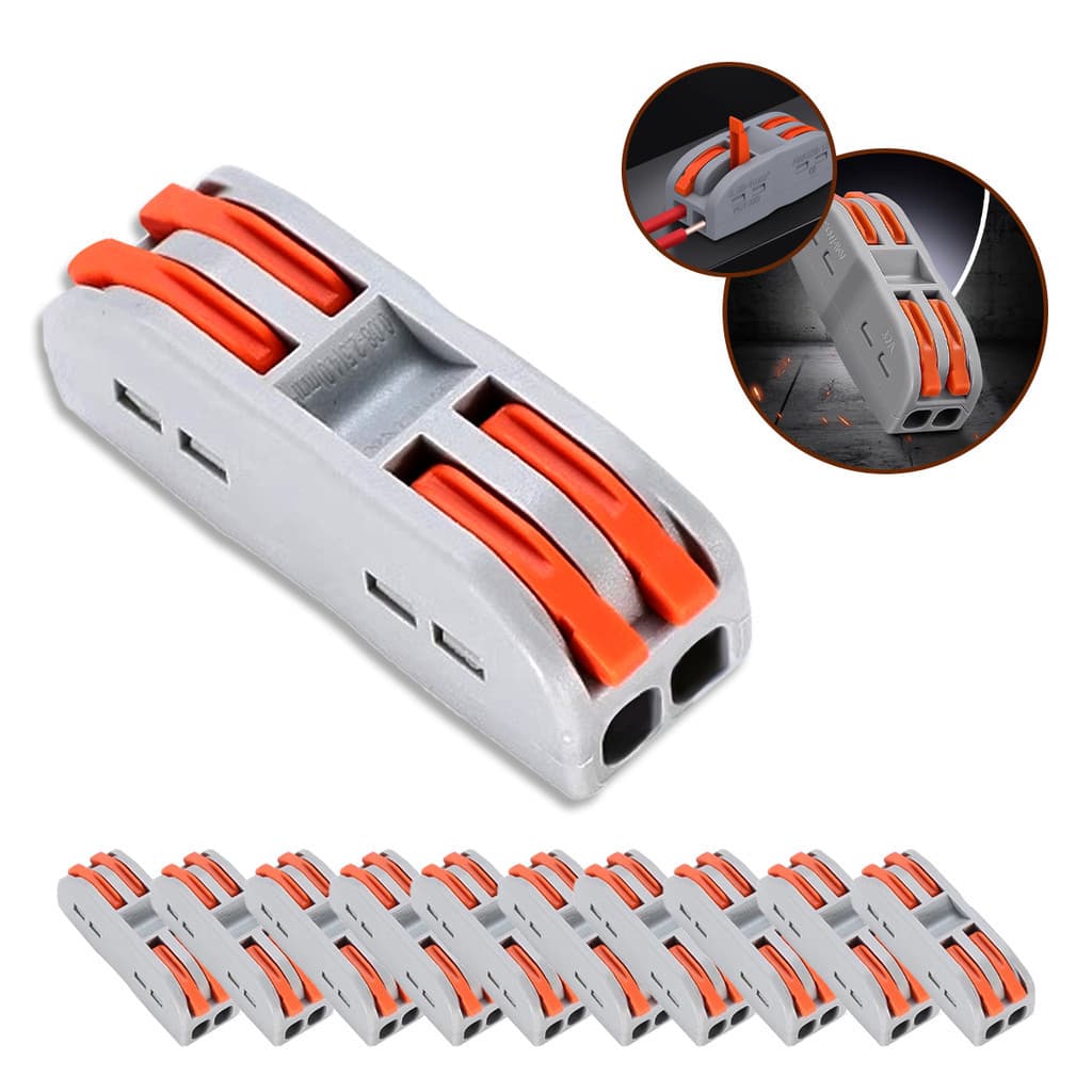 kit 10 un  Conector Compacto Elétrico Emenda E Derivação 4mm