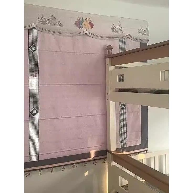 Nova princesa menina castelo cortina romana rosa azul completo Blackout jardim de infância dos desenhos animados quarto