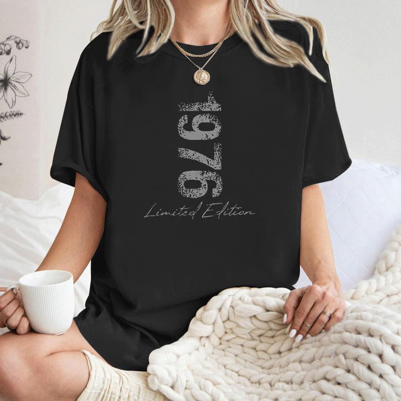 [Camiseta Premium Algodão Puro]LA 1976 Limited Edition, Feminina, Short - Sleeve, Estilo Vintage, Multicor, Ideal para L