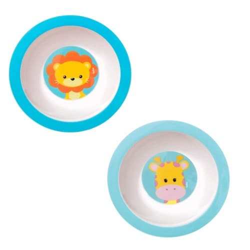 Pratinho Fundo Bowl Animal Fun Prato Tigelinha Buba Girafa ou Leão Buba Prato Tigela Infantil Bebê