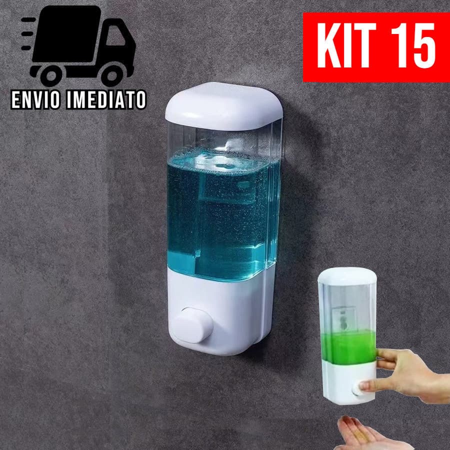 Kit 15 Dispenser Detergente Sabonete Líquido Álcool Gel de Parede Automático
