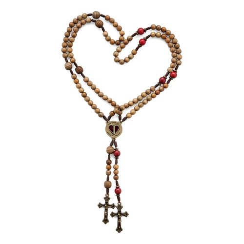 TERÇO DO CASAL MADEIRA 43CM KIT 2 UNIDADES ROSÁRIO CRUCIFIXO NOIVOS CASAMENTO PRESENTE PROTEÇÃO FÉ CATÓLICO