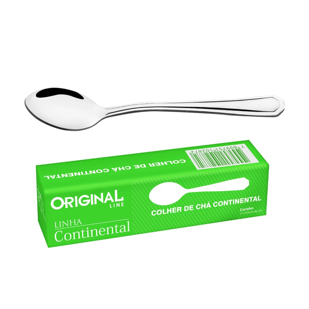 Kit Colheres Chá Aço Inox Jogo 12 Peças Prateado Original