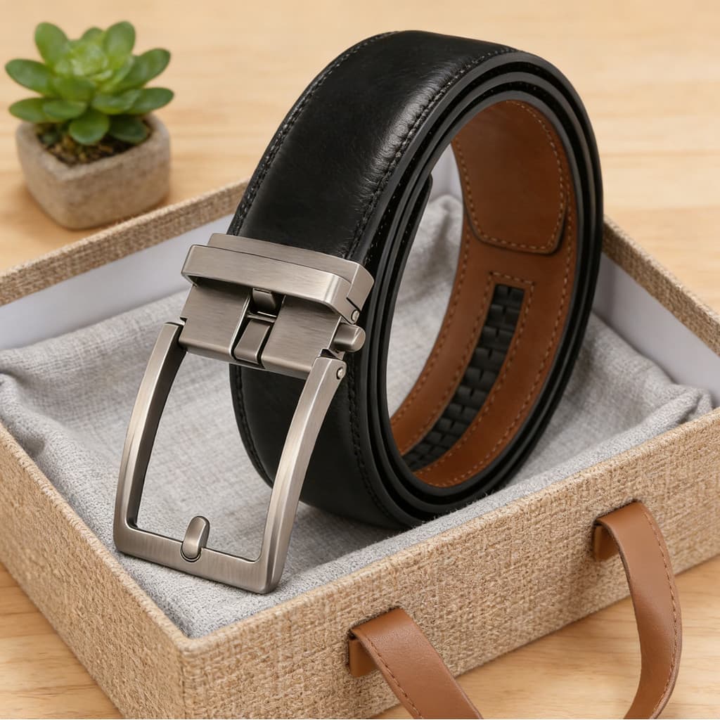Cinto masculino de couro de alta qualidade |     Cinto Luxuoso com Fivela Automática de 3,5cm, Cinto Masculino em Forma