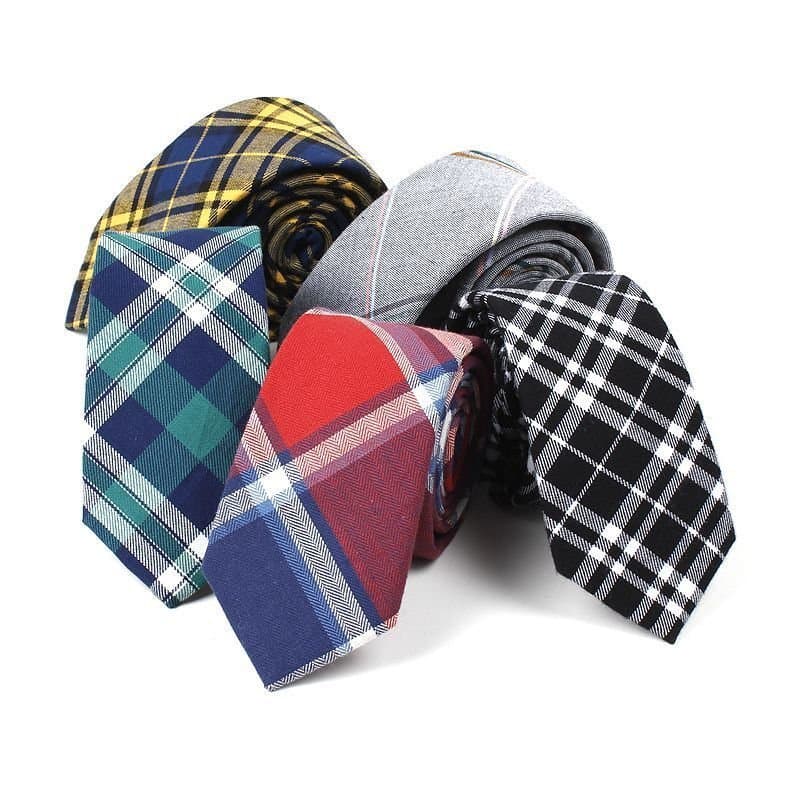 Gravata estreita masculina para trajes formais de negócios, estilo casual coreano, xadrez, estilo britânico, uniforme de