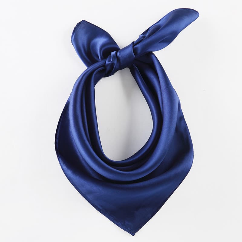 Lenço de seda pequeno lenço quadrado cachecol masculino feminino azul seda masculino pescoço proteção lenço fino Hangzho