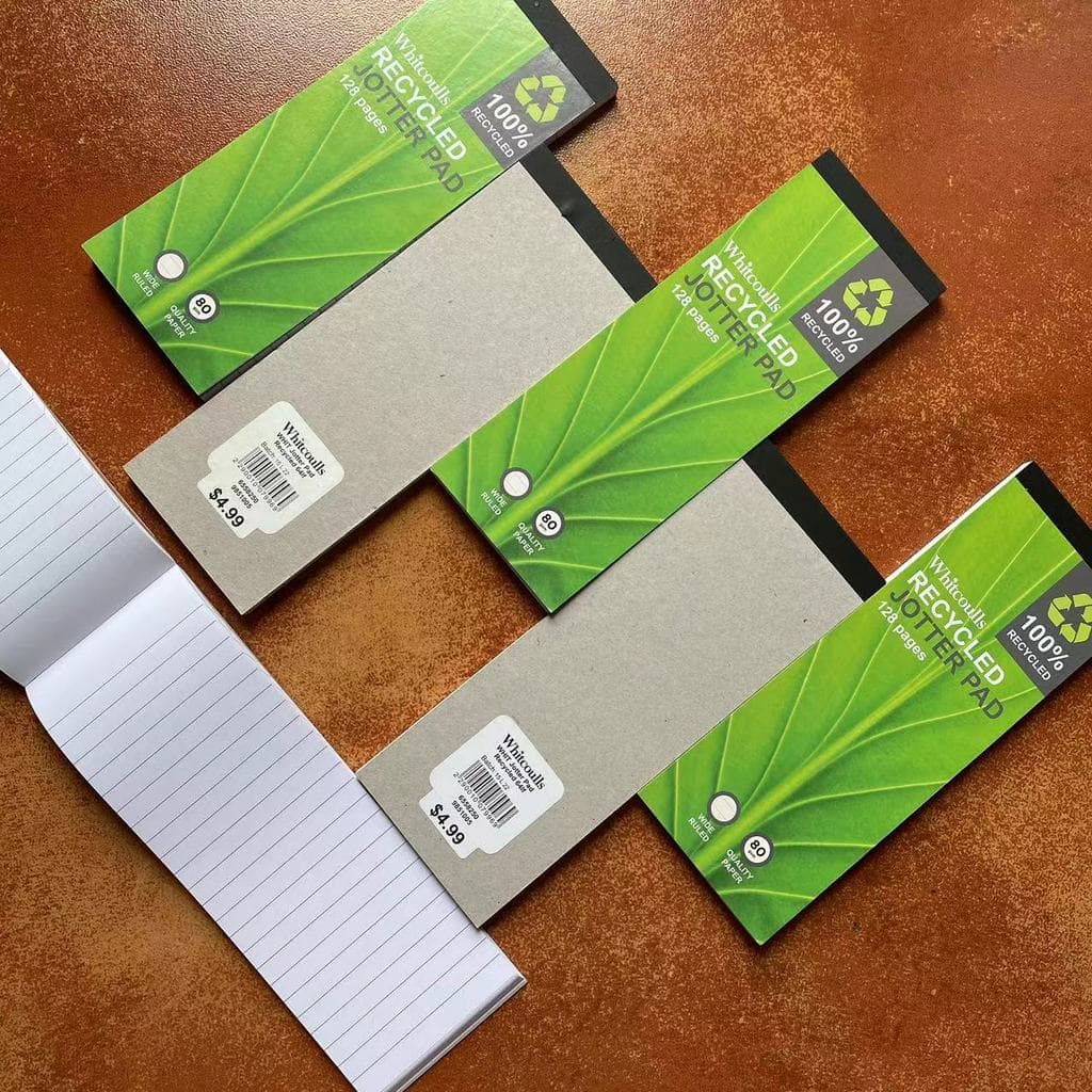 Caderno de programação ecológico verde linha Horizontal grade retangular bloco de notas papel reciclável bloco de notas