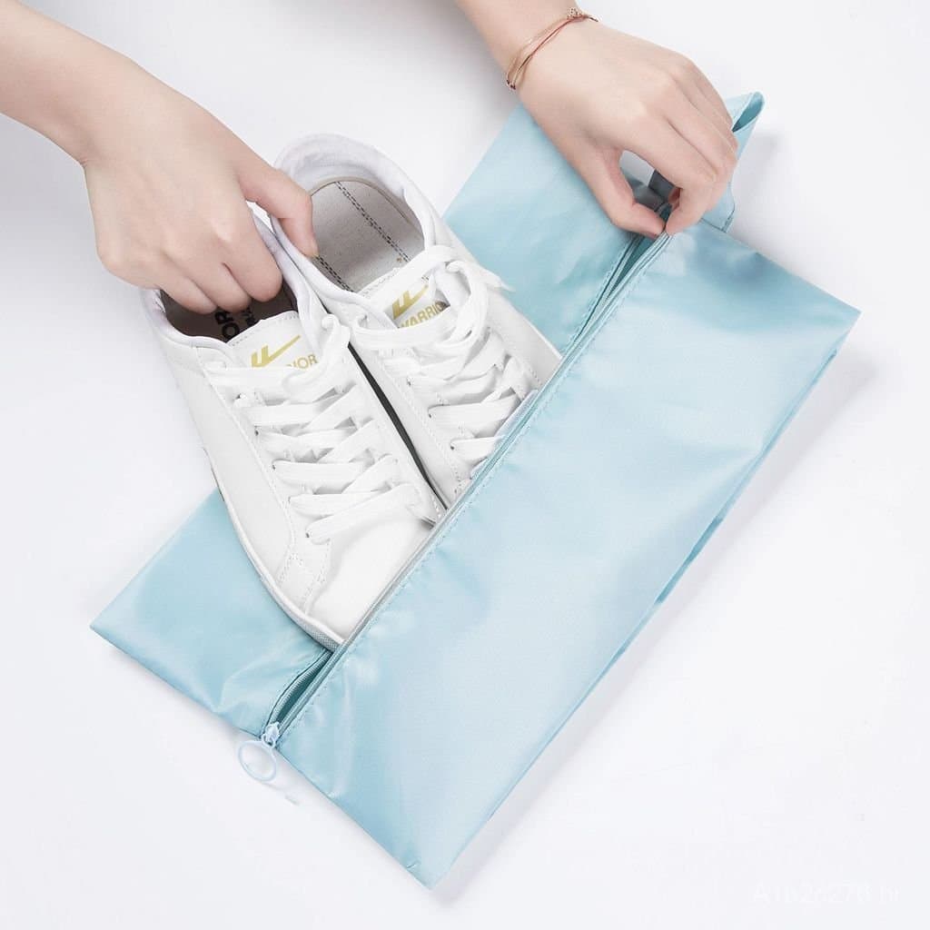 Nova bolsa de armazenamento de sapatos para viagem, bolsa de sapatos dobrável à prova d'água, bolsa portátil de grande c
