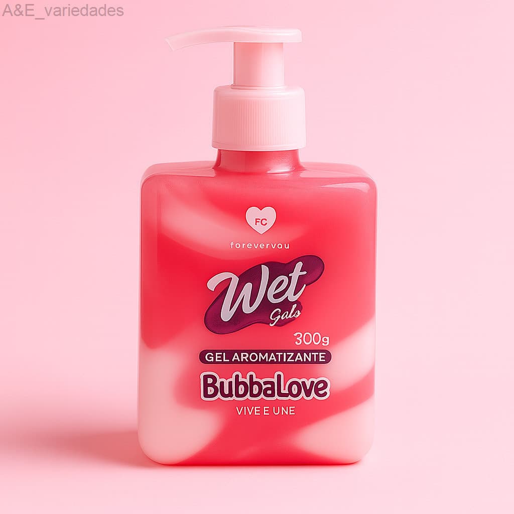 Gel Aromatizante Feminino BubbaLove Wet Girls 300ml Aroma MorangoI3C3