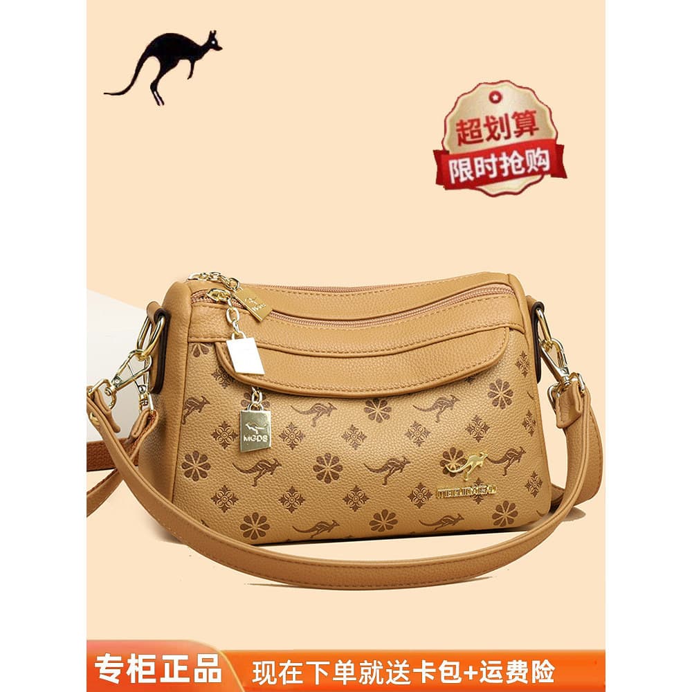 Bolsa feminina de couro genuíno 2025 outono inverno novo estilo moda mãe de meia-idade saco de couro macio Multi-camada