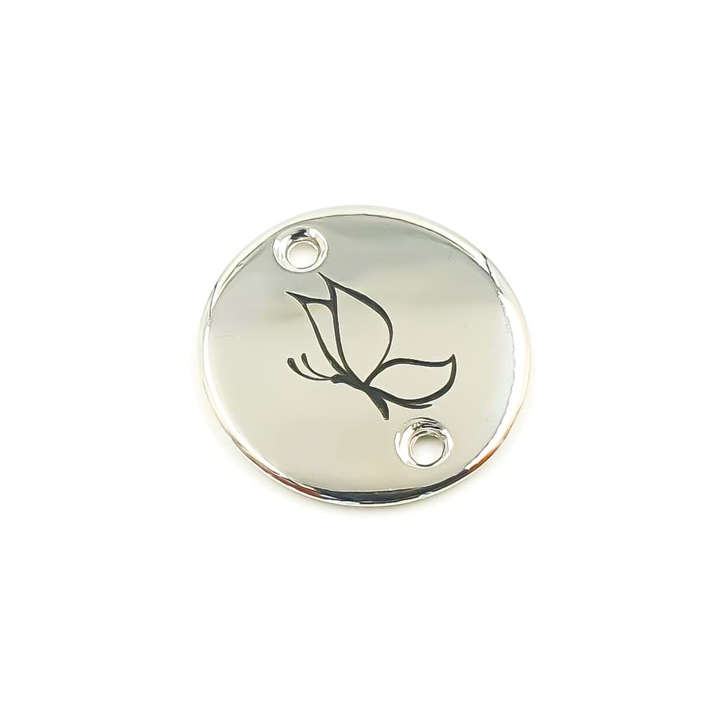 Etiqueta 2x2 cm Tag Personalizada De Metal Com 02 Furos