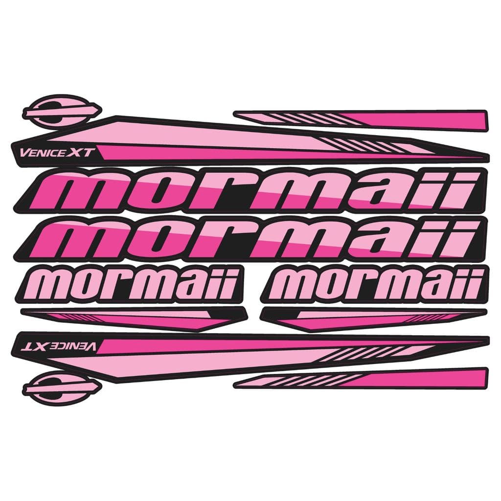 Kit 12 Adesivos de Quadro Compatível Bicicleta Mormaii Venice XT em Vinil Premium Rosa
