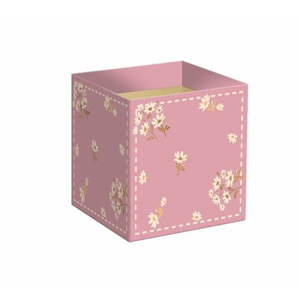 Cachepot Quadrado Cecilia 06cmx06cmx5,5cm 10pc Rose
