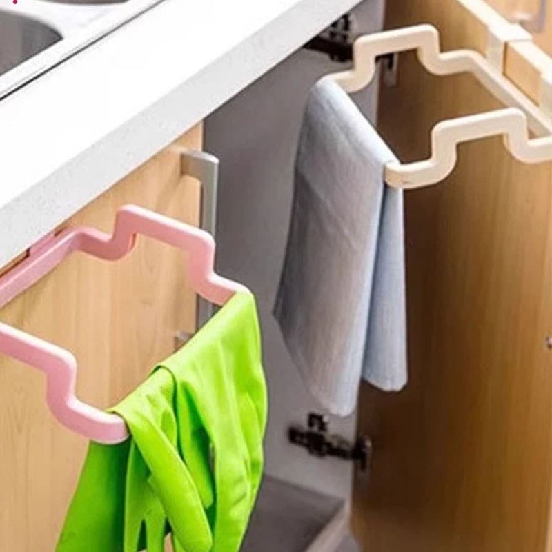Suporte para Saco de Lixo de Porta – Kit com 2 unidades，Organiza a cozinha e também serve para pendurar toalhas