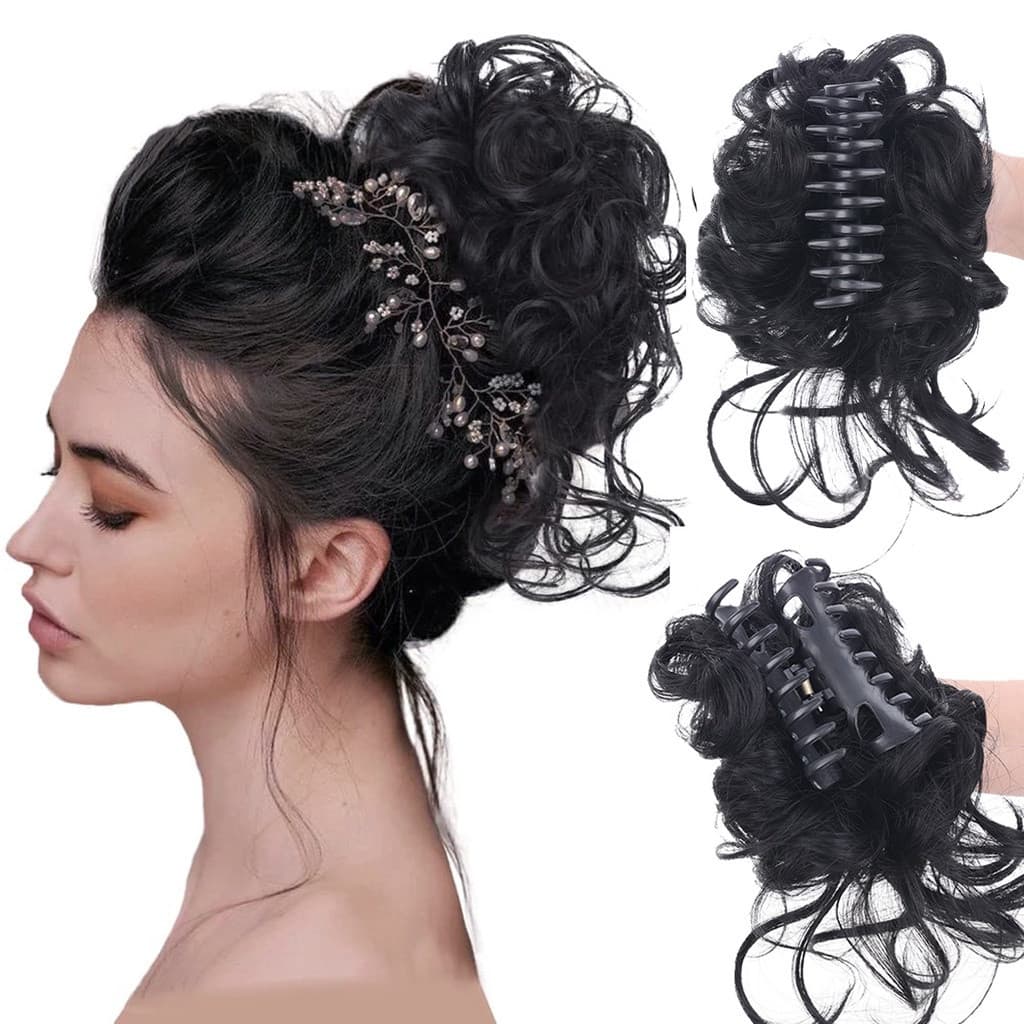 Cabelo Sintético Enrolado Scrunchie Chignon Com Anel De Borracha Envoltório Em Torno De Rabos De Cavalo Extensão Para Mu