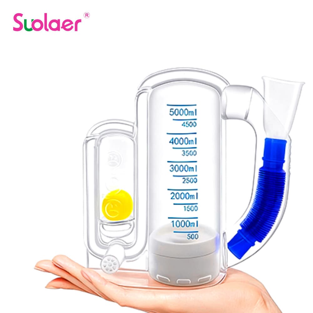 Espirômetro De Incentivo Dispositivo De Exercício Respiratório Para Adultos Medição De Volume De 5000ml Com Indicador De